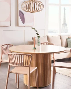 Esszimmerstuhl Kunststoff Rosa 4Er Set Gela