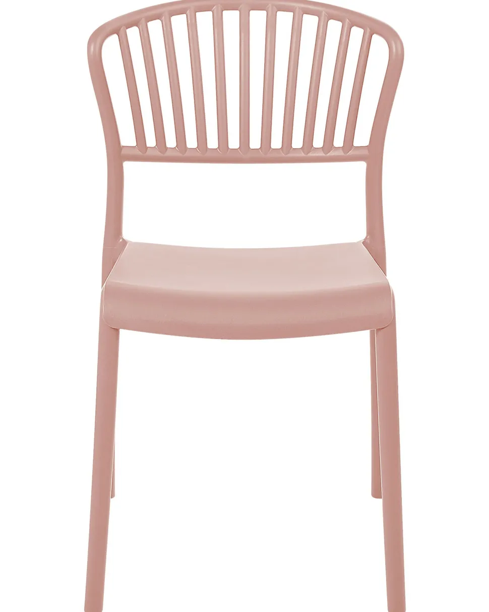 Esszimmerstuhl Kunststoff Rosa 4Er Set Gela