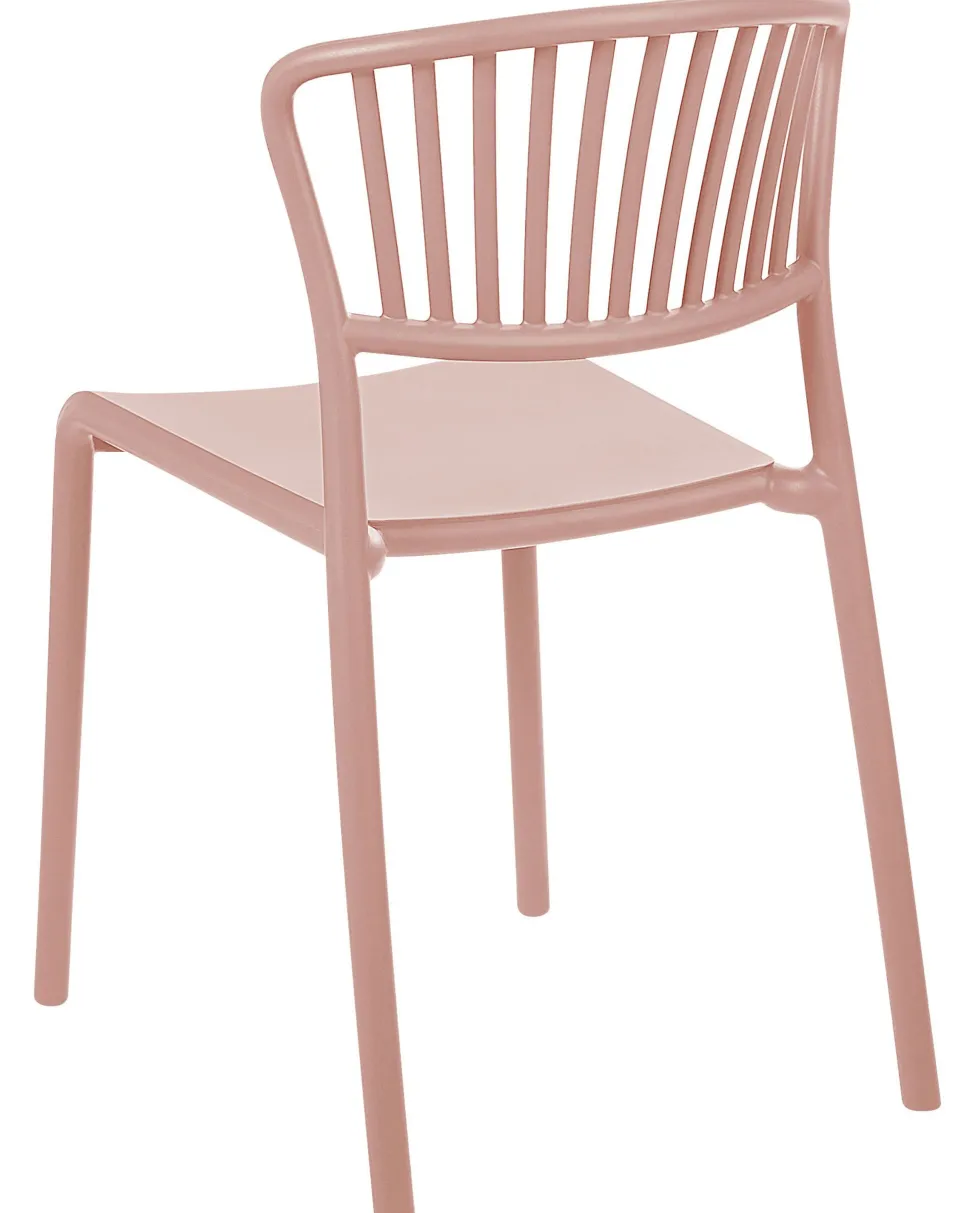 Esszimmerstuhl Kunststoff Rosa 4Er Set Gela
