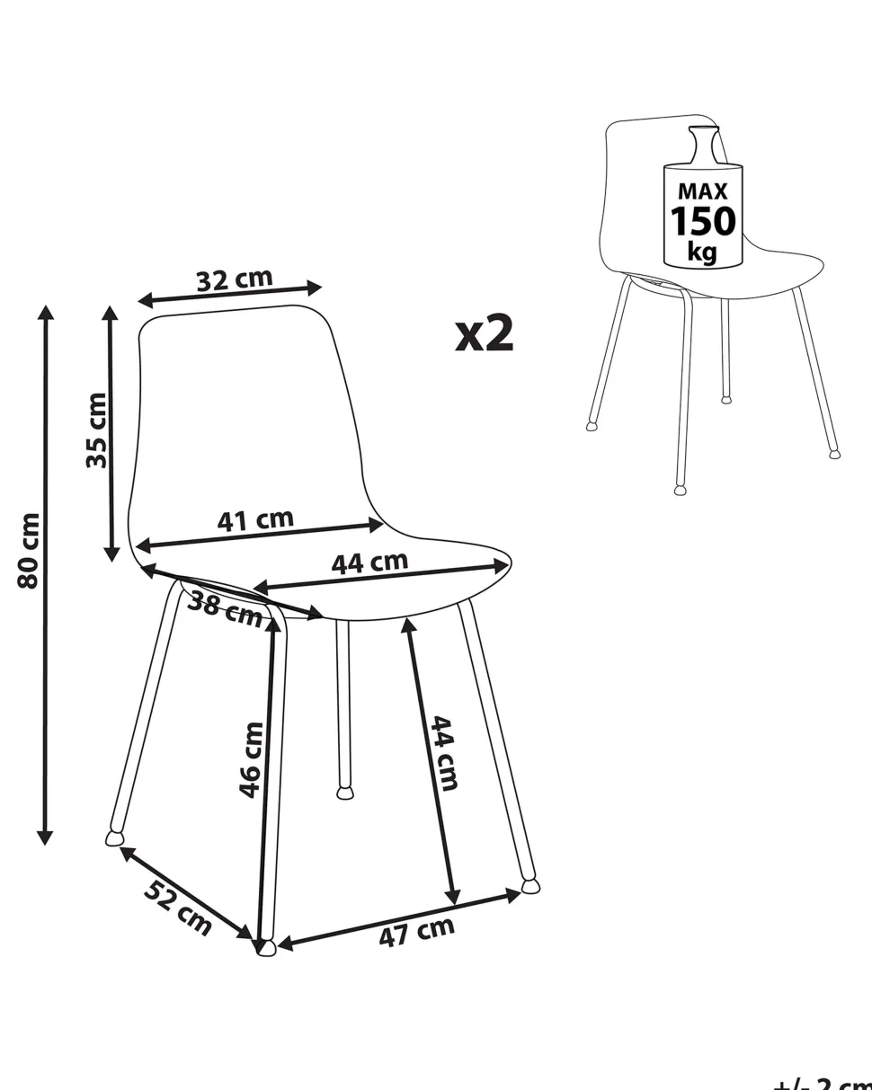 Esszimmerstuhl Kunststoff Weis 2Er Set Loomis