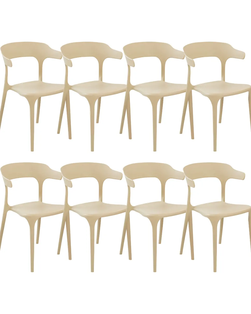 Esszimmerstuhl Kunststoff Sandbeige 8Er Set Gubbio