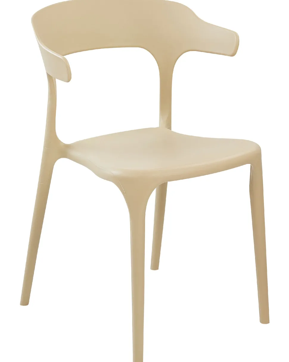 Esszimmerstuhl Kunststoff Sandbeige 8Er Set Gubbio