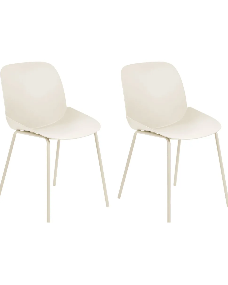 Esszimmerstuhl Kunststoff Beige 2Er Set Milaca