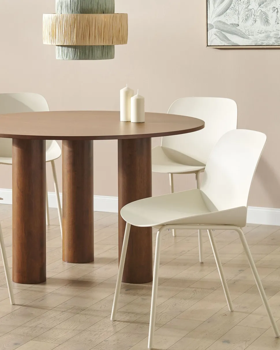 Esszimmerstuhl Kunststoff Beige 2Er Set Milaca