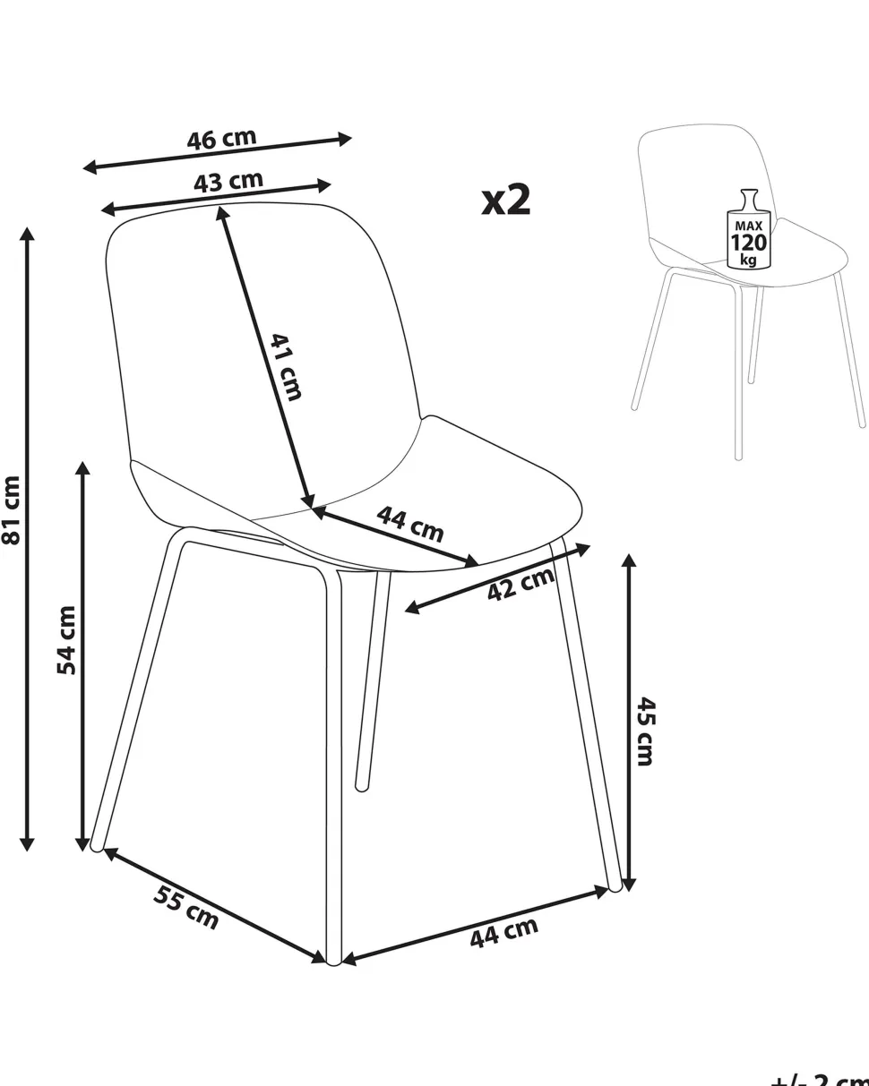 Esszimmerstuhl Kunststoff Beige 2Er Set Milaca