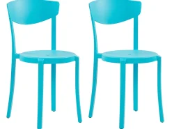 Esszimmerstuhl Kunststoff Blau 2Er Set Vieste