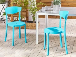 Esszimmerstuhl Kunststoff Blau 2Er Set Vieste