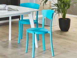 Esszimmerstuhl Kunststoff Blau 2Er Set Vieste
