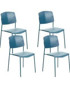 Esszimmerstuhl Kunststoff Blau 4Er Set Astoria