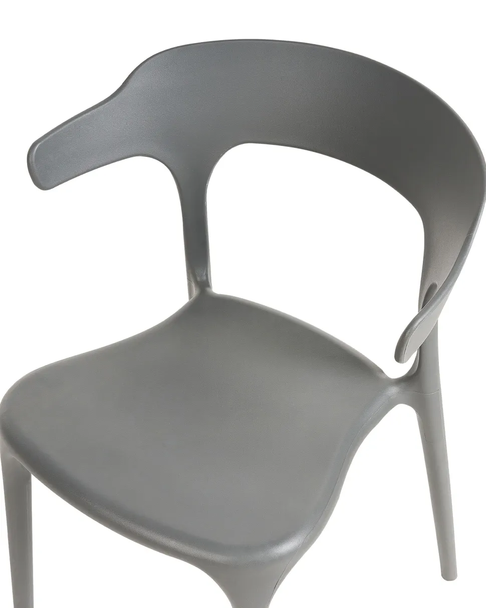 Esszimmerstuhl Kunststoff Grau 8Er Set Gubbio