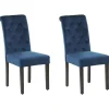 Esszimmerstuhl Mit Ring Samtstoff Blau 2Er Set Velva Ii