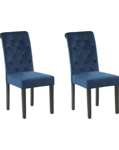 Esszimmerstuhl Mit Ring Samtstoff Blau 2Er Set Velva Ii