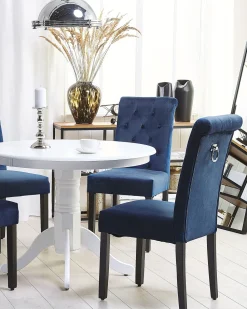 Esszimmerstuhl Mit Ring Samtstoff Blau 2Er Set Velva Ii