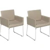 Esszimmerstuhl Polsterbezug Beige 2Er Set Gomez