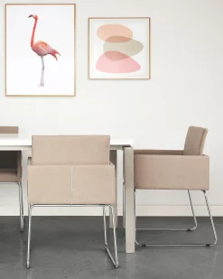 Esszimmerstuhl Polsterbezug Beige 2Er Set Gomez