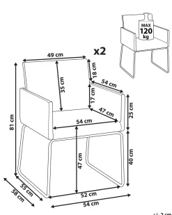Esszimmerstuhl Polsterbezug Beige 2Er Set Gomez