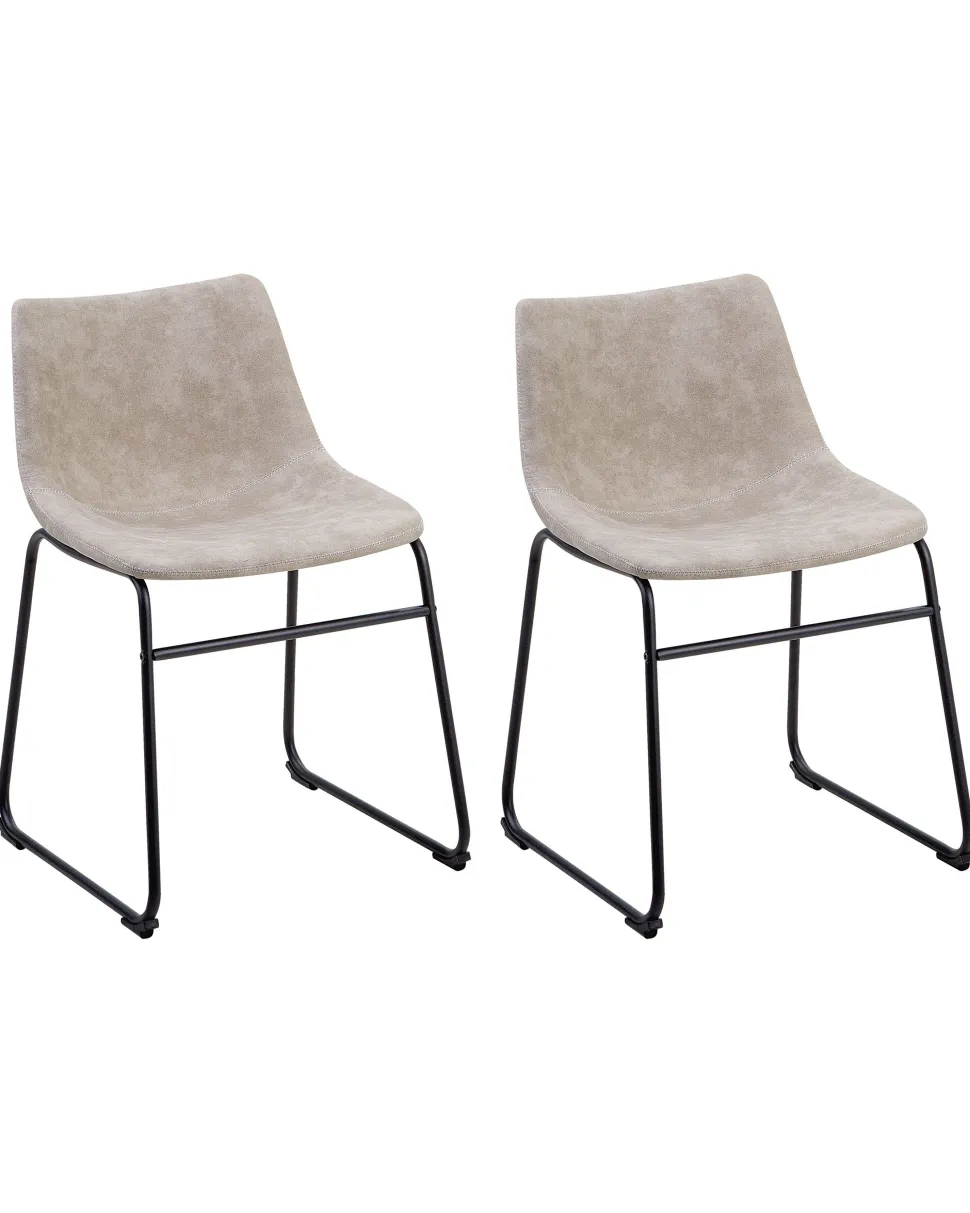 Esszimmerstuhl Polsterbezug Beige 2Er Set Batavia