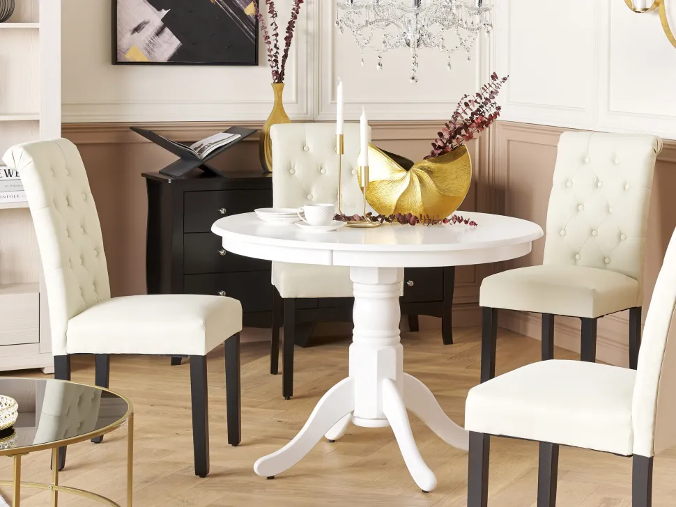 Esszimmerstuhl Polsterbezug Creme 2Er Set Velva