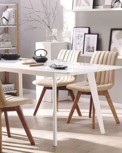 Esszimmerstuhl Polsterbezug Beige 2Er Set Calgary