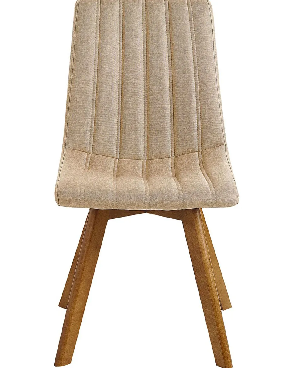 Esszimmerstuhl Polsterbezug Beige 2Er Set Calgary