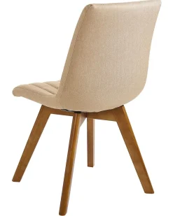 Esszimmerstuhl Polsterbezug Beige 2Er Set Calgary
