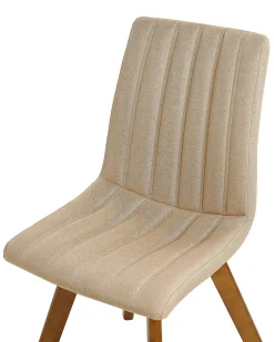 Esszimmerstuhl Polsterbezug Beige 2Er Set Calgary