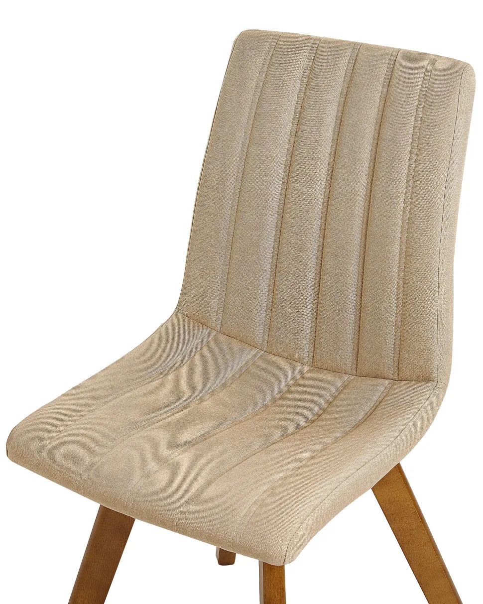 Esszimmerstuhl Polsterbezug Beige 2Er Set Calgary