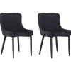 Esszimmerstuhl Polsterbezug Schwarz 2Er Set Solano