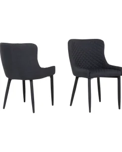 Esszimmerstuhl Polsterbezug Schwarz 2Er Set Solano