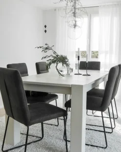 Esszimmerstuhl Polsterbezug Dunkelgrau 2Er Set Nevada