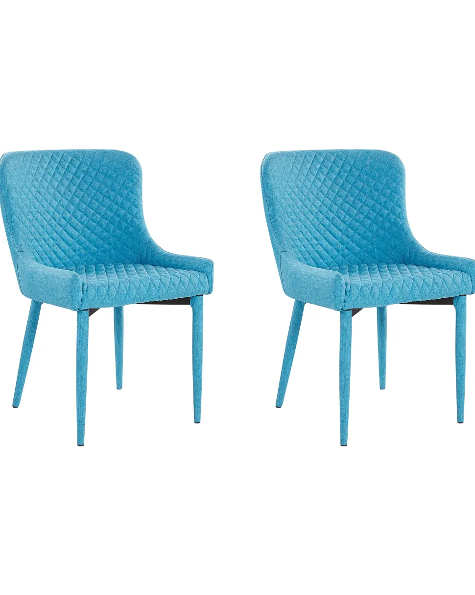 Esszimmerstuhl Polsterbezug Blau 2Er Set Solano