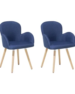 Esszimmerstuhl Polsterbezug Marineblau 2Er Set Brookville