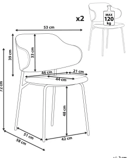 Esszimmerstuhl Polsterbezug Orange 2Er Set Kenai