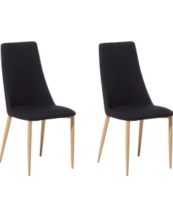 Esszimmerstuhl Polsterbezug Schwarz 2Er Set Clayton