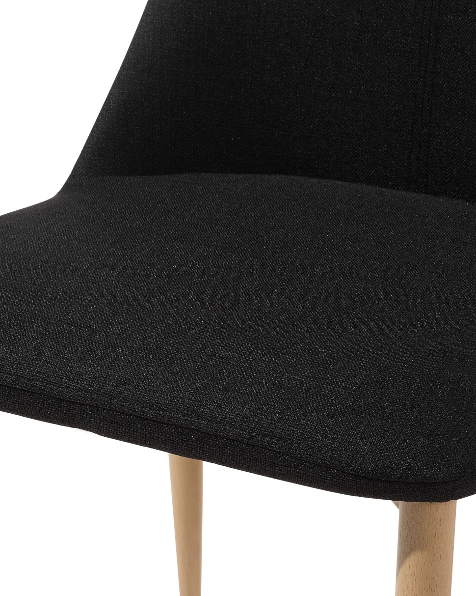 Esszimmerstuhl Polsterbezug Schwarz 2Er Set Clayton
