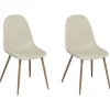 Esszimmerstuhl Polsterbezug Beige 2Er Set Bruce