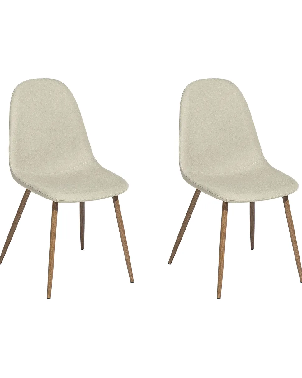 Esszimmerstuhl Polsterbezug Beige 2Er Set Bruce