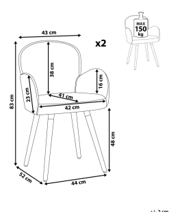 Esszimmerstuhl Polsterbezug Gelb 2Er Set Brookville