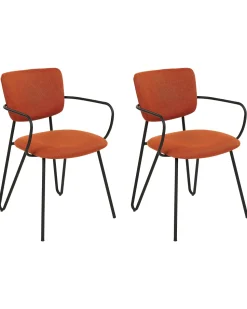 Esszimmerstuhl Polsterbezug Orange 2Er Set Elko