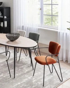 Esszimmerstuhl Polsterbezug Orange 2Er Set Elko