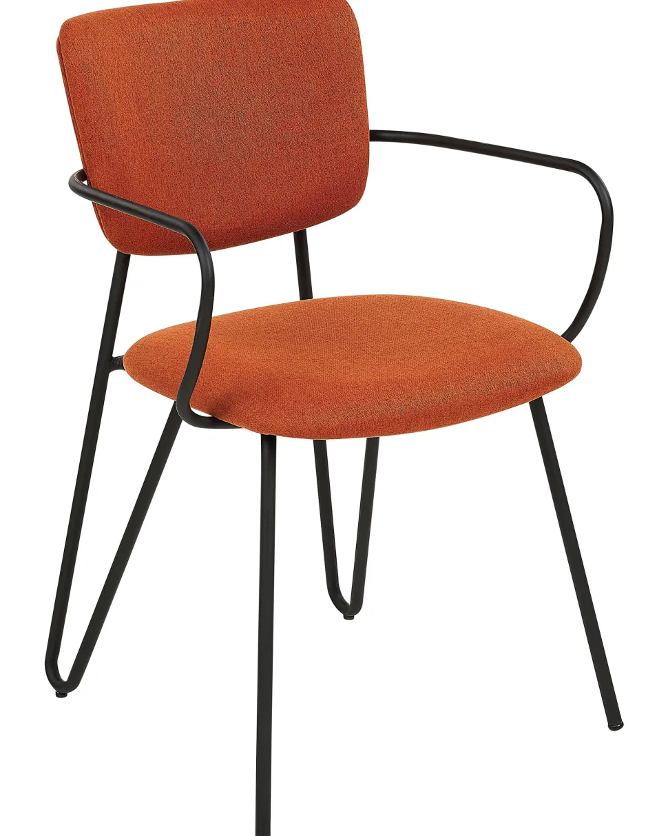 Esszimmerstuhl Polsterbezug Orange 2Er Set Elko