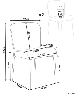 Esszimmerstuhl Polsterbezug Cremeweis 2Er Set Ada