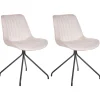 Esszimmerstuhl Samtstoff Beige 2Er Set Navasota