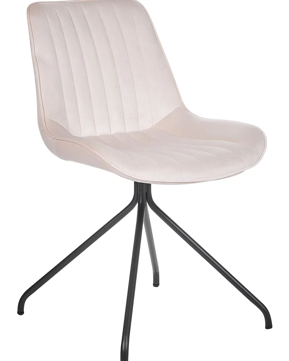 Esszimmerstuhl Samtstoff Beige 2Er Set Navasota