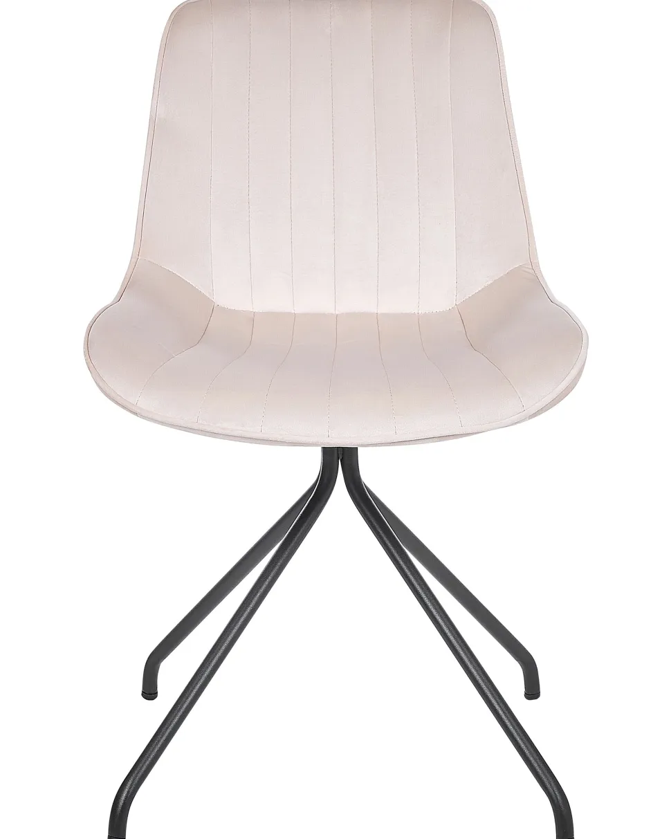 Esszimmerstuhl Samtstoff Beige 2Er Set Navasota