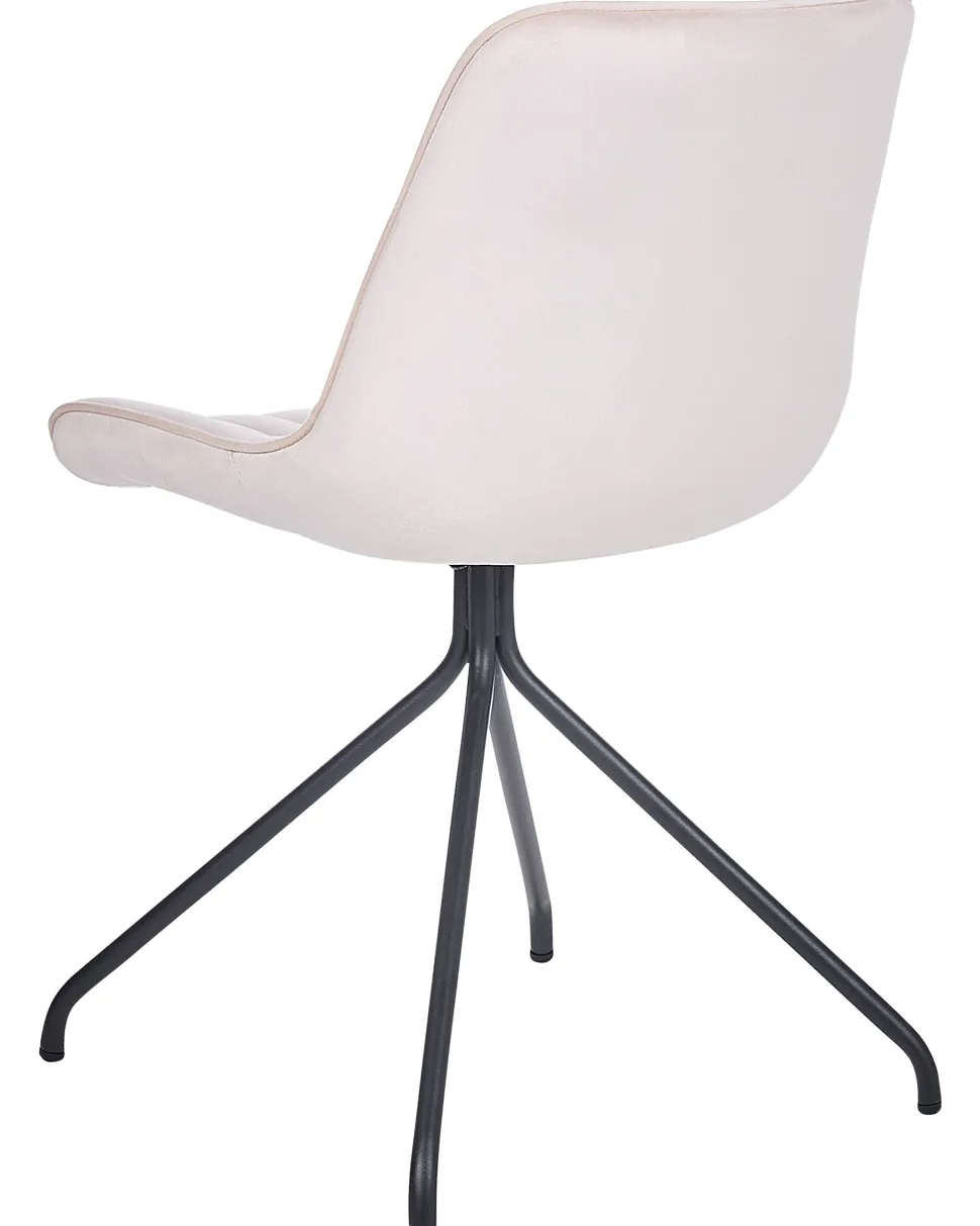 Esszimmerstuhl Samtstoff Beige 2Er Set Navasota