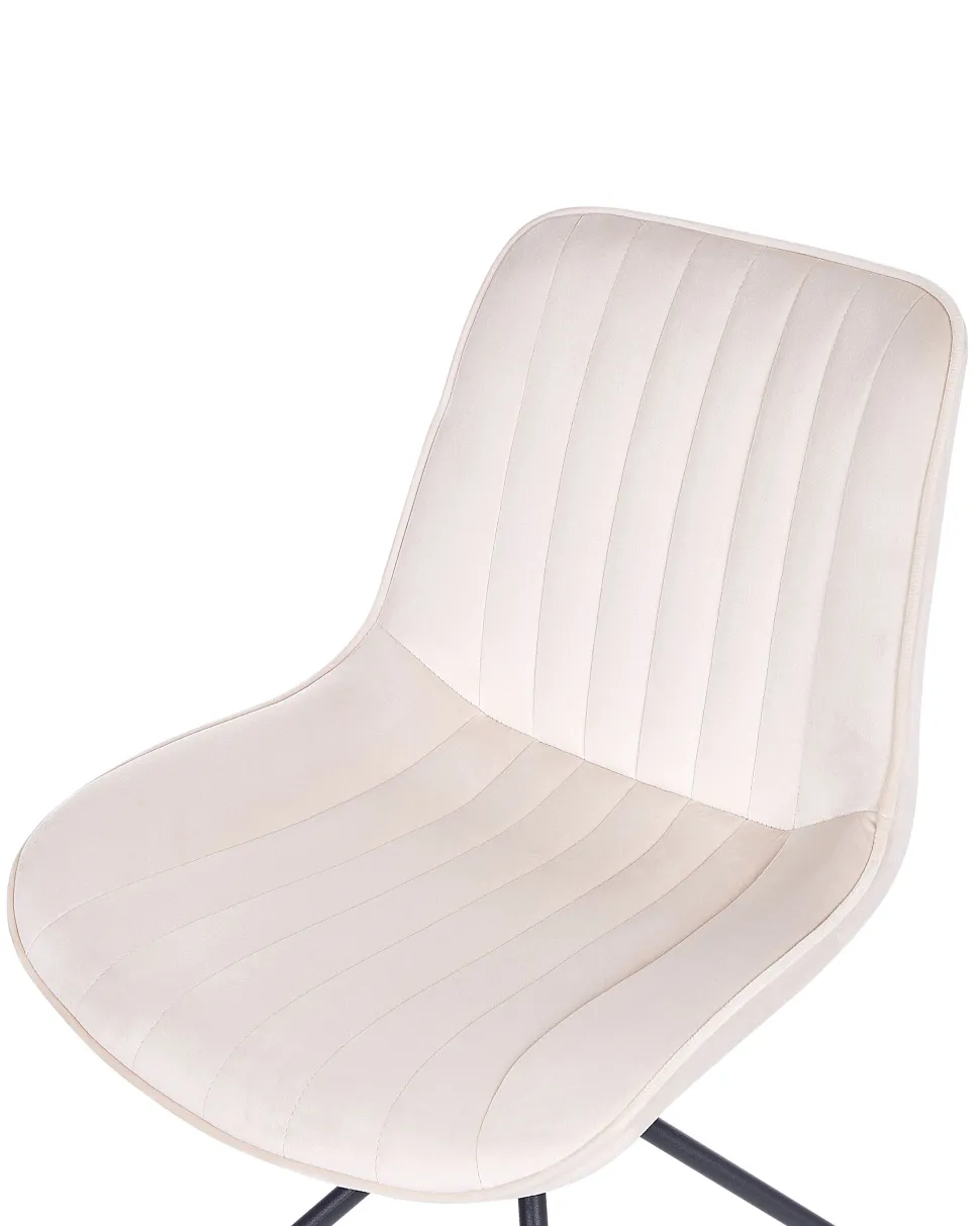 Esszimmerstuhl Samtstoff Beige 2Er Set Navasota