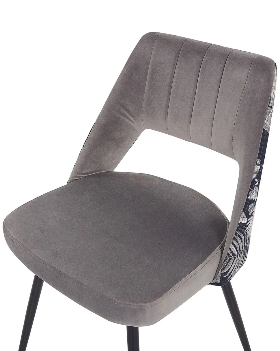 Esszimmerstuhl Samtstoff Grau 2Er Set Ansley