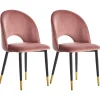 Esszimmerstuhl Samtstoff Rosa 2Er Set Magalia