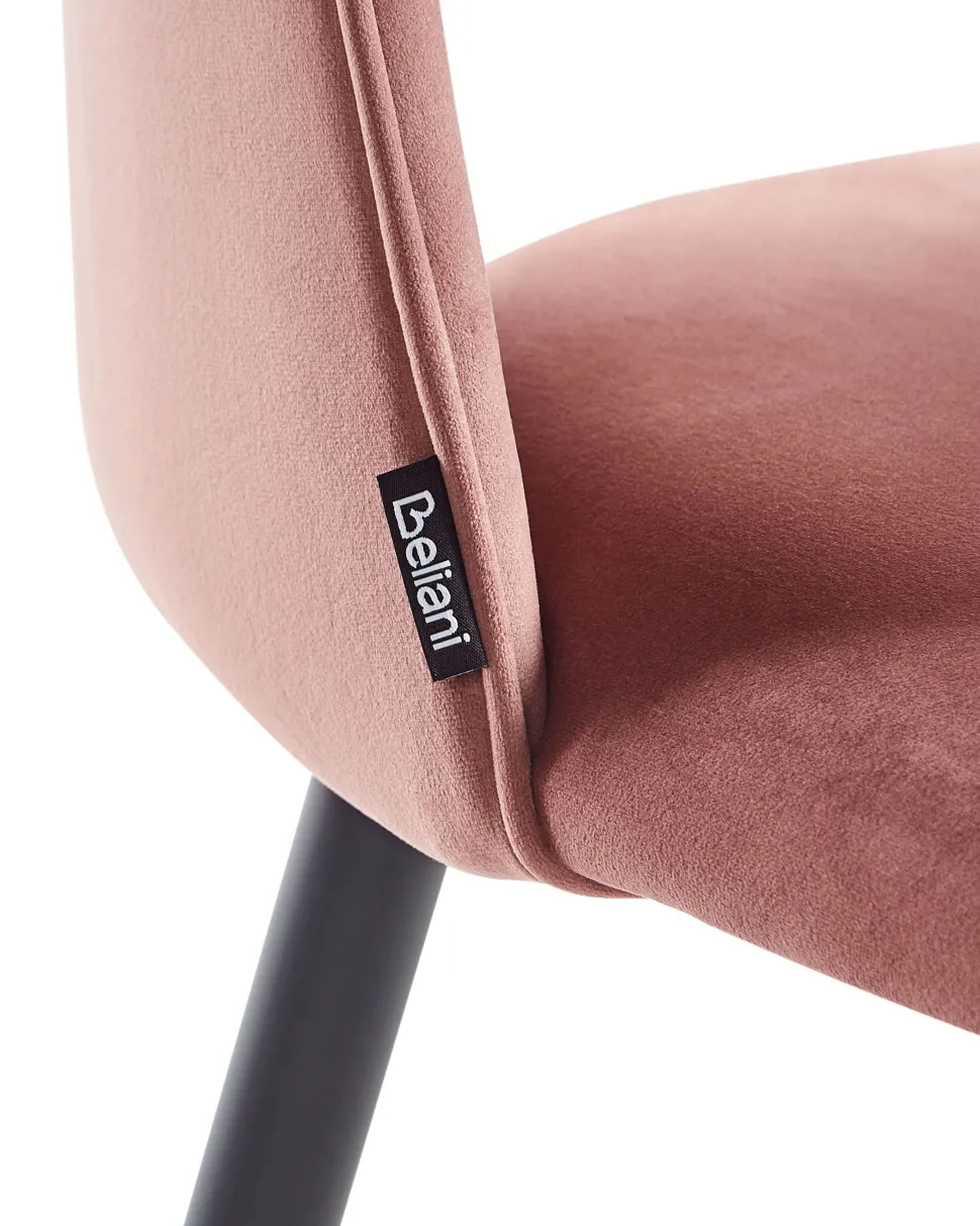 Esszimmerstuhl Samtstoff Rosa 2Er Set Magalia
